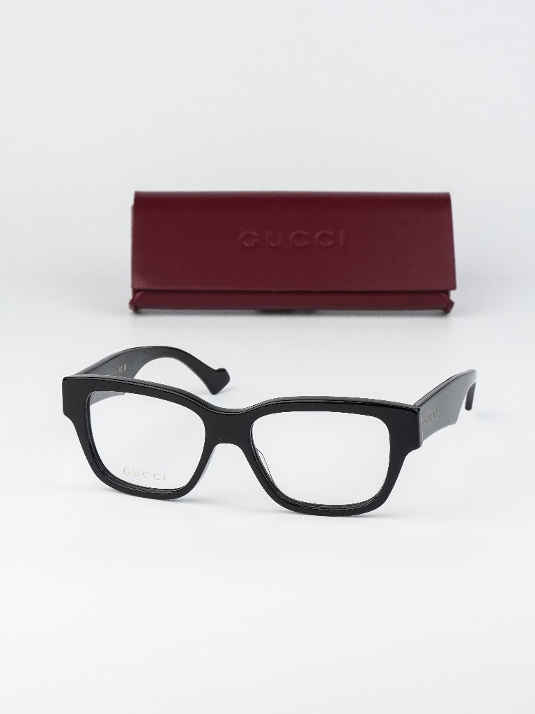 Gucci Men Eyeglasses Black Square Gg1428o 001 New Authentic
